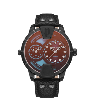 Reloj POLICE Huntley Hombre - Cronógrafo Brazalete de Piel - Dial Negro con Esfera Efecto Tornasol | 5 ATM | PEWJA0022001