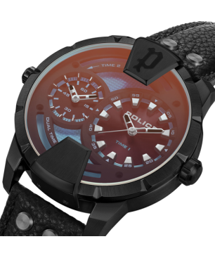 Reloj POLICE Huntley Hombre - Cronógrafo Brazalete de Piel - Dial Negro con Esfera Efecto Tornasol | 5 ATM | PEWJA0022001