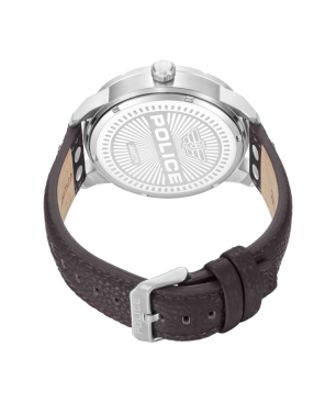 Reloj POLICE Huntley Hombre - Cronógrafo Brazalete de Piel Marrón - Dial Blanco con Esfera Azul | 5 ATM | PEWJA0022002