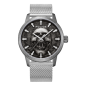Reloj POLICE Raho Hombre - Brazalete de Acero Malla Milanesa - Esfera Negra con Detalle Calavera | 5 ATM | PEWJG0005505 Reloj POLICE Raho Hombre - Brazalete de Acero Malla Milanesa - Esfera Negra con Detalle Calavera | 5 ATM | PEWJG0005505