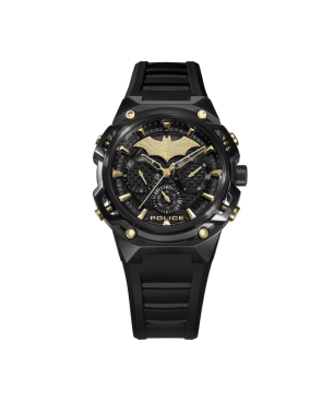 Set Reloj + Pulsera POLICE Crusader Hombre - Edición Limitada BATMAN - Murciélago Dorado e IP Negro | 5 ATM | PEWGQ0089902-SET