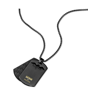 Collar POLICE Bat-Shield Batman Hombre - Edición Limitada - Cadena Acero IP Negro y Doble Placa Murciélago | PEAGN0080702