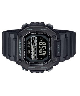 Reloj CASIO Hombre - Diseño Angular con Correa de Silicona Negra y Esfera Digital | 10 ATM | MWD-110HB-1BVEF
