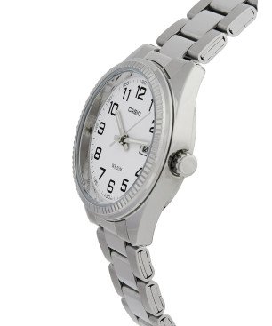 Reloj CASIO Hombre -  Analógico Correa Acero Inoxidable y Esfera Blanca | 5 ATM | LTP-1302PD-7BVEG