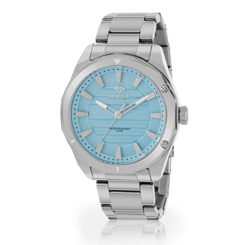 Reloj MAREA Hombre - Brazalete de Acero y Caja de 44mm - Esfera Azul Claro | 5 ATM | B54298/1