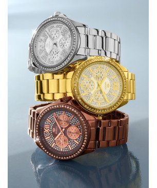 Reloj MAREA Mujer - Cronógrafo Brazalete de Acero IP Dorado - Esfera Dorada con Circonitas Blancas | 5 ATM | B41442/2