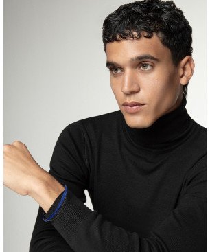 Pulsera VICEROY Magnum Hombre - Doble Piel Trenzada Azul y Negro con Cierre de Acero | 19.5-21 cm | 15168P01013