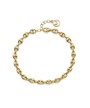 Pulsera VICEROY Elegant Mujer - Cadena de Plata de Ley con Eslabones Calabrote - Baño en Oro | 17,5 +2 cm | 2339P100-00