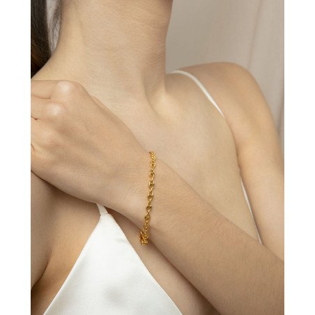 Pulsera VICEROY Elegant Mujer - Cadena de Plata de Ley con Eslabones Calabrote - Baño en Oro | 17,5 +2 cm | 2339P100-00