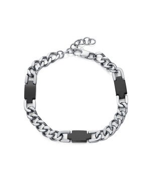 Pulsera VICEROY Magnum Hombre - Cadena con Eslabones de Acero con Detalles en IP Negro | 19,5 +3 cm | 14309P01000