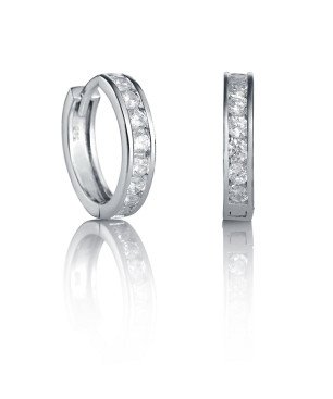 Pendientes VICEROY Mujer - Aros Tipo Criolla de Plata de Ley y Circonitas | 13mm | 21009E000-30