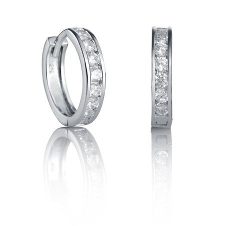 Pendientes VICEROY Mujer - Aros Tipo Criolla de Plata de Ley y Circonitas | 13mm | 21009E000-30