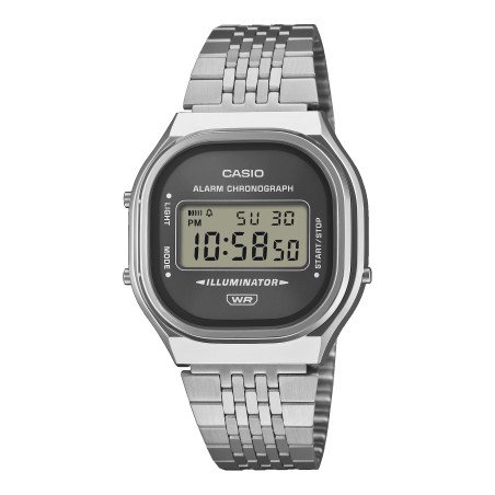 Reloj CASIO A140WE-8AEF Vintage Unisex - Digital Iconic Series de Acero Inoxidable y Esfera Gris Plateada | Batería de 7 Años