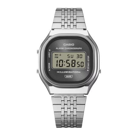 Reloj CASIO A140WE-8AEF Vintage Unisex - Digital Iconic Series de Acero Inoxidable y Esfera Gris Plateada | Batería de 7 Años