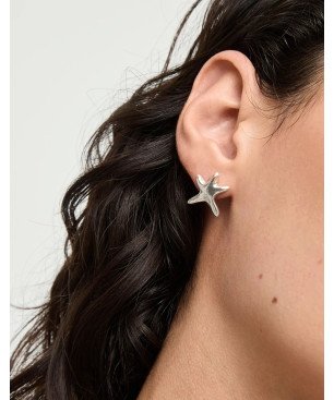 Pendientes UNOde50 Arcadia Mujer - Estrellas Irregulares Bañados en Plata de Ley | PEN1098MTL0000U
