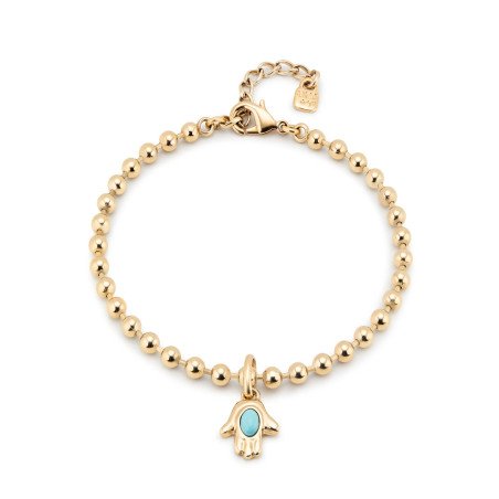 Tobillera UNOde50 Hazte UNO Mujer - Cadena con Cuentas de Acero Baño en Oro 18K - Charm NO Incluido | 22-25 cm | TOB0030ORO0000U