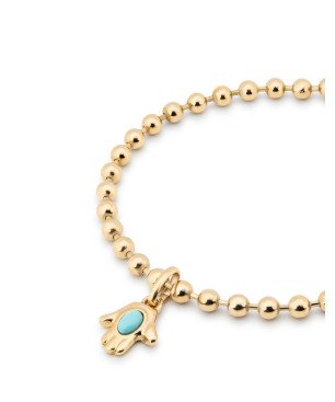 Tobillera UNOde50 Hazte UNO Mujer - Cadena con Cuentas de Acero Baño en Oro 18K - Charm NO Incluido | 22-25 cm | TOB0030ORO0000U