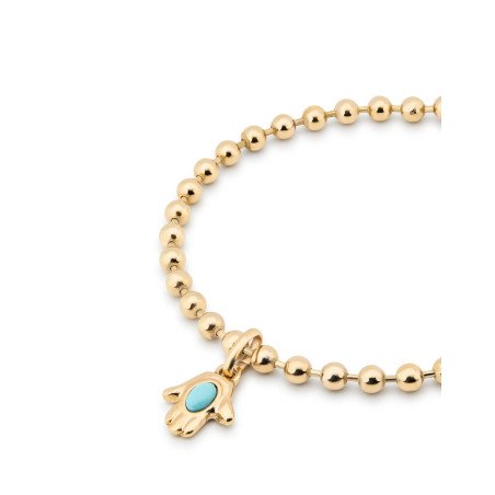 Tobillera UNOde50 Hazte UNO Mujer - Cadena con Cuentas de Acero Baño en Oro 18K - Charm NO Incluido | 22-25 cm | TOB0030ORO0000U