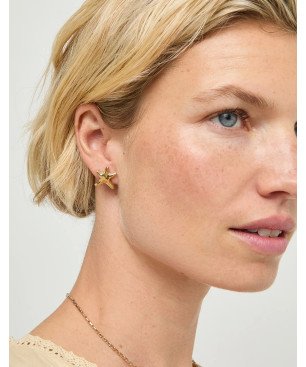 Pendientes UNOde50 Arcadia Mujer - Estrellas Irregulares de Acero Bañadas en Oro 18kt | PEN1098ORO0000U