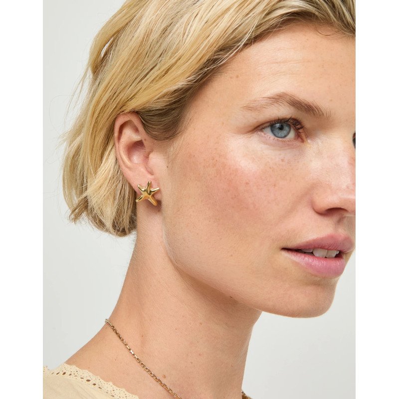 Pendientes UNOde50 Arcadia Mujer - Estrellas Irregulares de Acero Bañadas en Oro 18kt | PEN1098ORO0000U Pendientes UNOde50 Arcadia Mujer - Estrellas Irregulares de Acero Bañadas en Oro 18kt | PEN1098ORO0000U