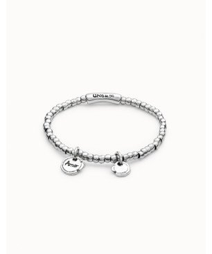 Collar UNOde50 Amor Sellado Mujer - Cuentas de Acero con Plata de Ley y Dobre Charm | PUL1596MTL0000L