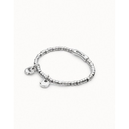 Collar UNOde50 Amor Sellado Mujer - Cuentas de Acero con Plata de Ley y Dobre Charm | PUL1596MTL0000L