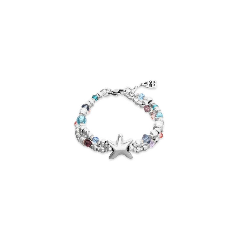 Pulsera UNOde50 Prisma Mujer - Elástica con Cristales y Cuentas de Acero Baño en Plata - Detalle Estrella | PUL2658MCLMTL0M Pulsera UNOde50 Prisma Mujer - Elástica con Cristales y Cuentas de Acero Baño en Plata - Detalle Estrella | PUL2658MCLMTL0M