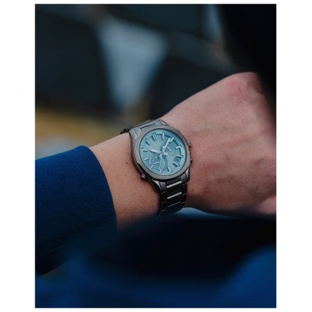 Reloj CASIO EDIFICE Hombre Bluetooth Tough Solar de Acero Gris Antracita con Esfera Verde 39,5 mm EQB-1300DC-3AEF