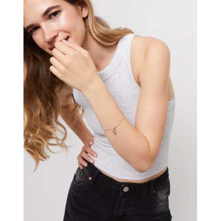 Pulsera UNOde50 Hazte UNO Mujer - Cadena con Bolitas de Acero Bañada en Plata | TALLA M | PUL2502MTL0000M