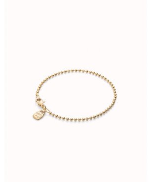 Pulsera UNOde50 Hazte UNO Mujer - Cadena con Bolitas de Acero Bañada en Oro 18k | TALLA L | PUL2502ORO0000L