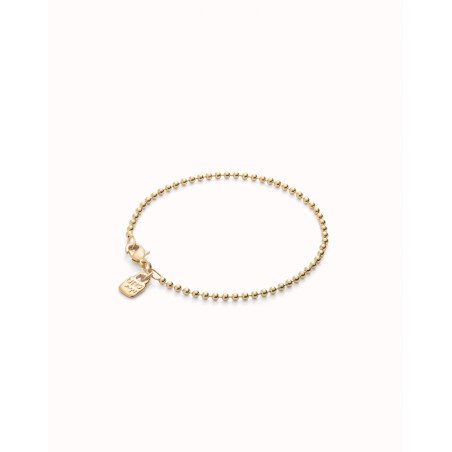 Pulsera UNOde50 Hazte UNO Mujer - Cadena con Bolitas de Acero Bañada en Oro 18k | TALLA L | PUL2502ORO0000L