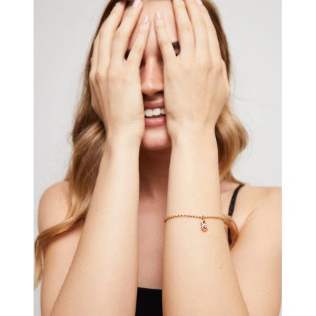 Pulsera UNOde50 Hazte UNO Mujer - Cadena con Bolitas de Acero Bañada en Oro 18k | TALLA L | PUL2502ORO0000L