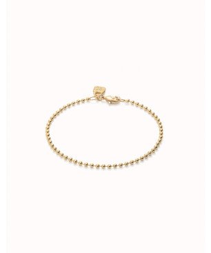 Pulsera UNOde50 Hazte UNO Mujer - Cadena con Bolitas de Acero Bañada en Oro 18k | TALLA L | PUL2502ORO0000L