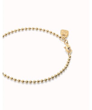 Pulsera UNOde50 Hazte UNO Mujer - Cadena con Bolitas de Acero Bañada en Oro 18k | TALLA L | PUL2502ORO0000L