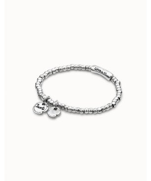 Pulsera UNOde50 Suerte Mujer - Elástica Cuentas de Acero Baño en Plata de Ley - Charms Integrados | TALLA L | PUL1597MTL0000L