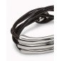 Pulsera UNOde50 Clásicos Cuero Unisex - Acero Bañado en Plata de Ley con Tiras de Cuero Marrón | TALLA M | PUL0856MARMTL0M Pulsera UNOde50 Clásicos Cuero Unisex - Acero Bañado en Plata de Ley con Tiras de Cuero Marrón | TALLA M | PUL0856MARMTL0M