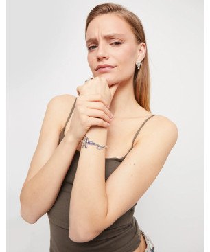 Pulsera UNOde50 Ser Rebelde Mujer - Bolas y Libélula Acero Baño en Plata de Ley - Cristales azules | TALLA L | PUL2475AZUMTL0L