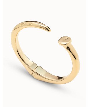 Brazalete UNOde50 Mujer con Forma de Clavo Bañado en Oro de 18 Quilates Dorado PUL1821ORO0000L