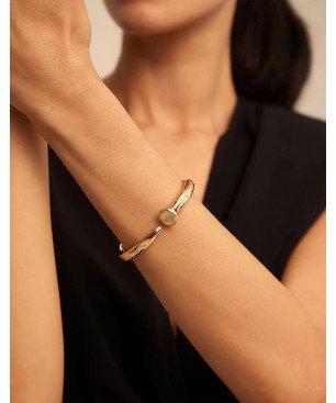 Brazalete UNOde50 Mujer con Forma de Clavo Bañado en Oro de 18 Quilates Dorado PUL1821ORO0000L
