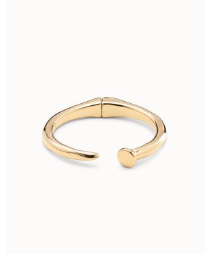 Brazalete UNOde50 Mujer con Forma de Clavo Bañado en Oro de 18 Quilates Dorado PUL1821ORO0000L