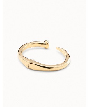 Brazalete UNOde50 Mujer con Forma de Clavo Bañado en Oro de 18 Quilates Dorado PUL1821ORO0000L