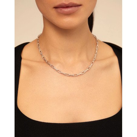 Collar UNOde50 Hazte Uno Mujer - Cadena Corta de Eslabones Acero Bañada en Plata de Ley - Charm NO Incluido | COL1608MTL0000U