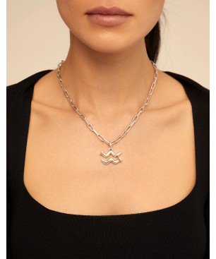 Collar UNOde50 Hazte Uno Mujer - Cadena Corta de Eslabones Acero Bañada en Plata de Ley - Charm NO Incluido | COL1608MTL0000U