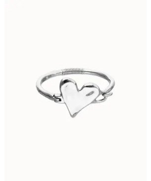 Pulsera UNOde50 Pálpito Mujer Semirrígida Bañada en Plata de Ley con Corazón Talla L PUL2639MTL0000M