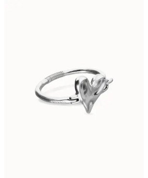 Pulsera UNOde50 Pálpito Mujer Semirrígida Bañada en Plata de Ley con Corazón Talla L PUL2639MTL0000M