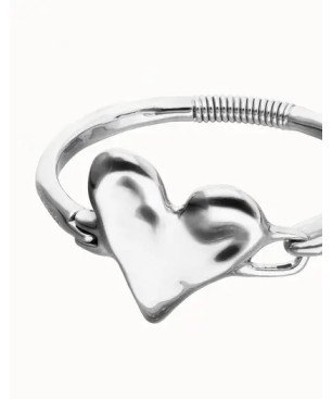 Pulsera UNOde50 Pálpito Mujer Semirrígida Bañada en Plata de Ley con Corazón Talla L PUL2639MTL0000M