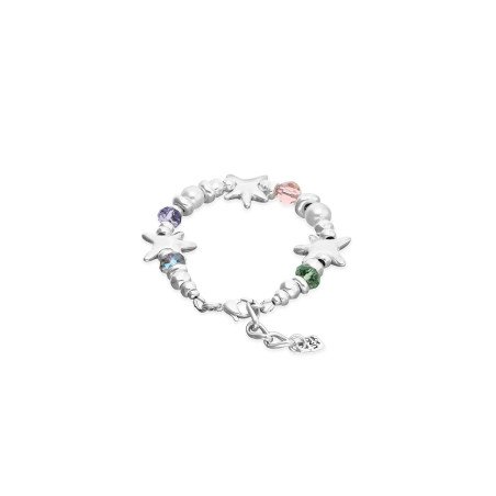 Pulsera UNOde50 Arcadia Mujer Bañada en Plata de Ley con Perlas, Cristales Multicolor y Estrellas de Mar