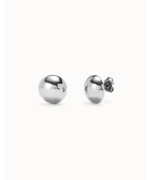 Pendientes UNOde50 Ser Intrépida Mujer - Semicírculo de Acero Bañado Plata de Ley | PEN0996MTL0000U
