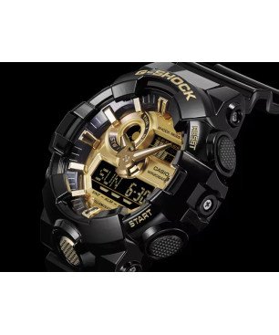Reloj G-SHOCK Hombre Analógico-Digital de Resina Negra y Dorada con Esfera Negra GA-710GB-1AER