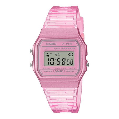 Reloj Digital CASIO Collection - Estilo Retro Ligero y Batería 7 Años Rosa F-91WS-4EF